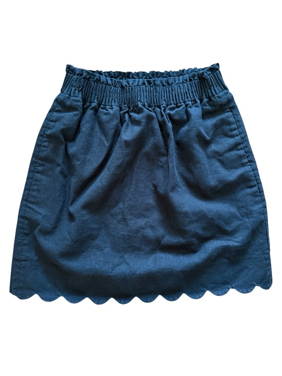 J. Crew Dresses & Skirts - J.Crew Scallop Hem Linen Blend Mini Skirt Workwear Coastal Preppy 00 Nautical